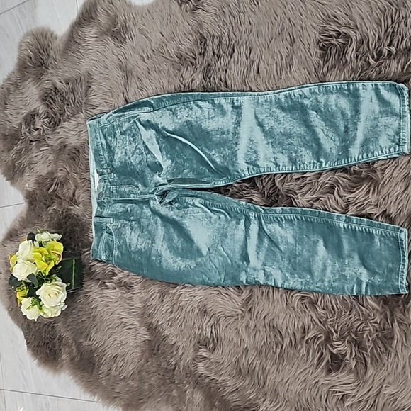 Lucky Brand Green Silk Like Mid Rise Skinny Ava Pants - Picture 1 of 7